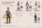 GB - GIBRALTAR 1976 Military Uniforms 8th Series  SG 363-366 FDC MILITARY WAR
