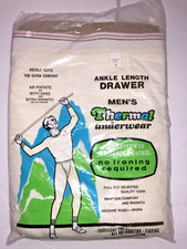 Vintage men's Thermal underwear ankle length drawer COTTON M 34-36 as is NEW