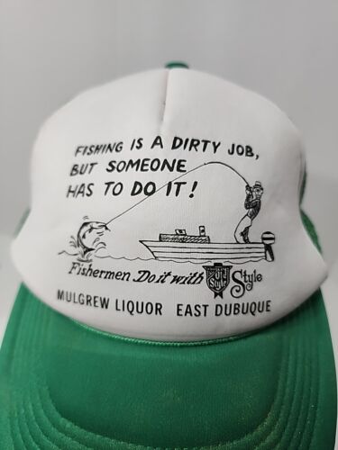 Fishing Is A Dirty Job- Do It With Old Style Vintage Mesh Snapback Hat Promo... - Picture 2 of 7
