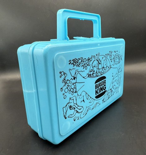 Vintage Burger King Whirley Industries Plastic Blue Lunch Box or Pencil Box - Picture 8 of 14