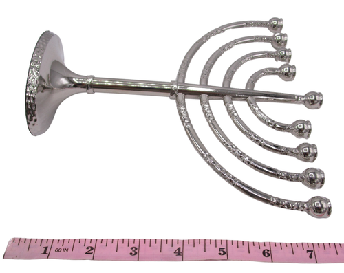 RiteLite LTD Classic Elegance Menorah Silver-toned with Blue Accents 7.5x2.25x8 - Bild 5 von 6