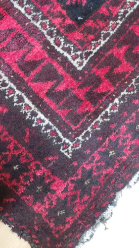 Antique Afghan Carpet Rug Hand Made Wool Vintage 6ft 1" x 2ft 10" - Picture 12 of 17
