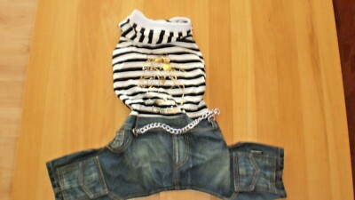 Doggy Dolly Hundeanzug Jeans Hundeshirt Gr. XL Neu Jeansanzug
