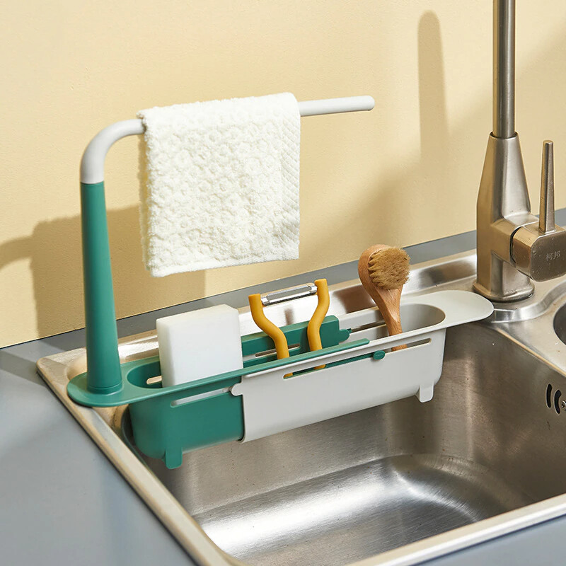 Image 1 - Sink Shelf Soap Sponge Holder Sink Drain Rack Storage Basket FREE SHIPPING