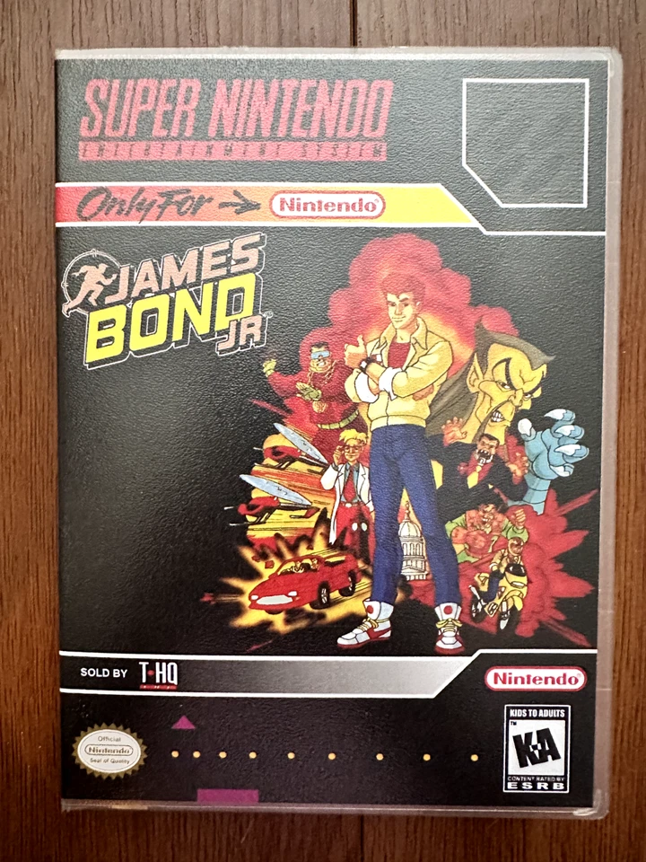 James Bond Jr Nintendo SNES Video Game w/ Protective Case 1991 Adventure Tested - Image 2 of 4