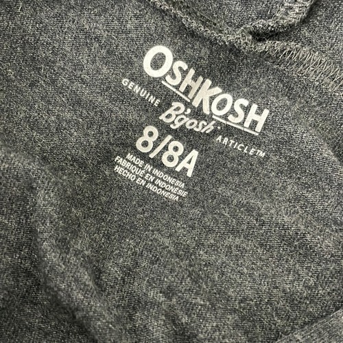 OshKosh Gray Hoodie Longsleeved T-Shirt with Star Accents Girls Size 8 - Picture 4 of 5
