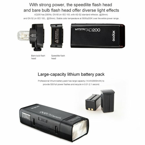 US Godox AD200 TTL HSS 1/8000s 200W Speedlite Strobe Flash f Canon Nikon SONY - Picture 6 of 12