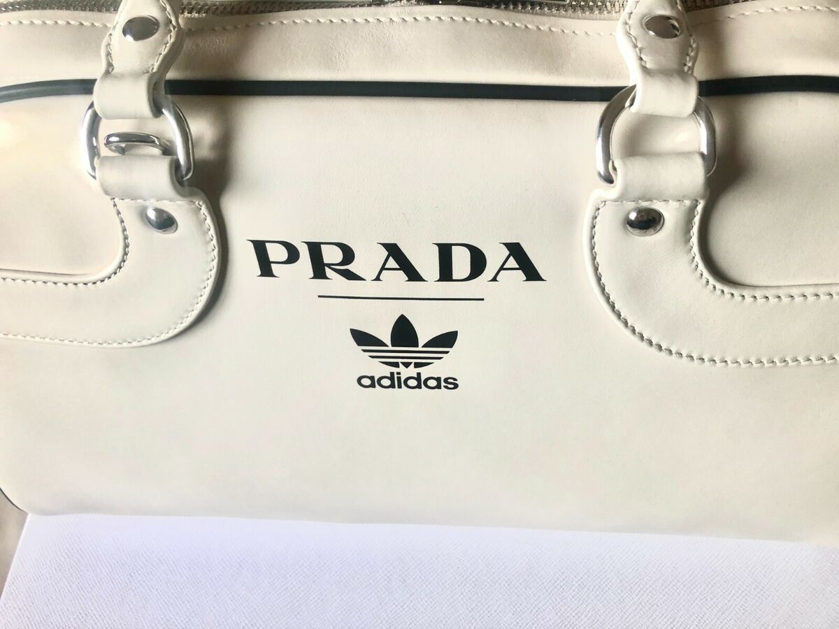 PRADA x ADIDAS Bowling Bag White in Calf Leather with Silver PRADA x ADIDAS Bowling Bag White in Calf Leather with Silver