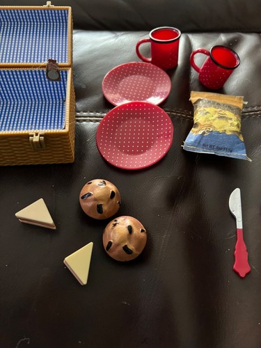 Our Generation Doll Picnic Basket Set Lot Works With American Girl Dolls Too - Picture 3 of 6
