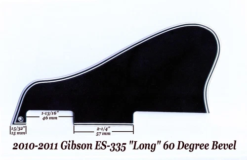 ES-335 LONG 2010-2011 Pickguard 5-Ply Black 60 Deg made for Gibson Project NEW