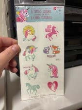 Magical Unicorn 8 Tattoo Squares Party Favors Party Supply New  