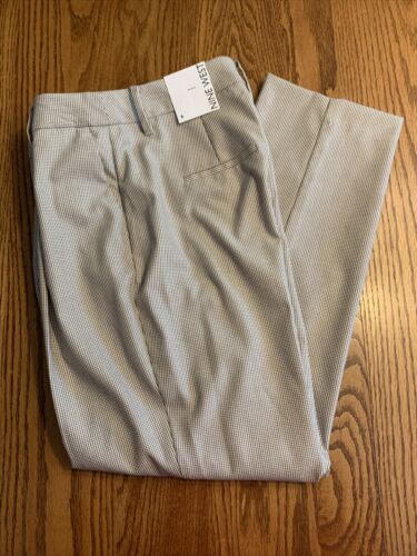 NINE WEST High Rise Straight Leg Houndstooth Pleated TROUSERS Pants 6 or 10 NWT - Picture 3 of 5
