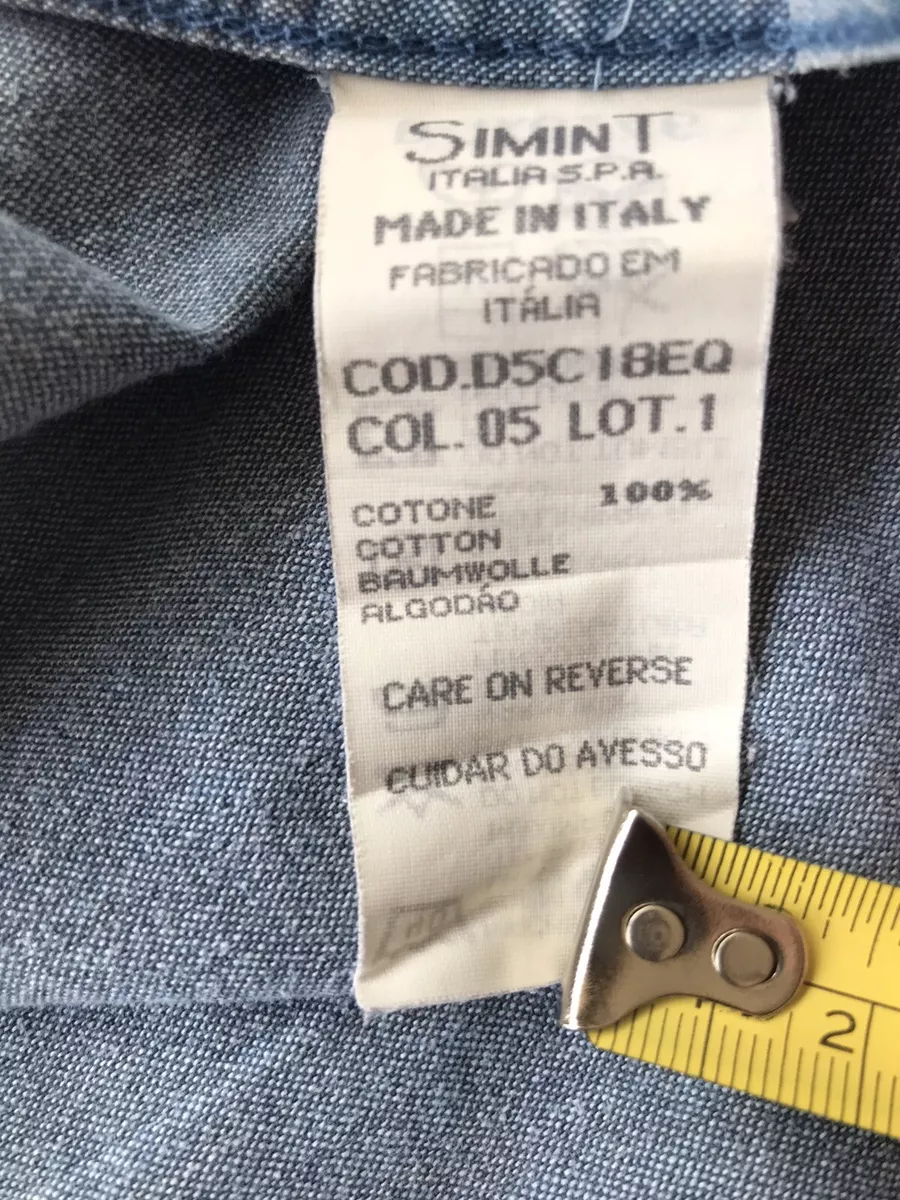 Armani Jeans MADE IN ITALY Blue Denim Vintage Large Shirt Genuine From US Seller
