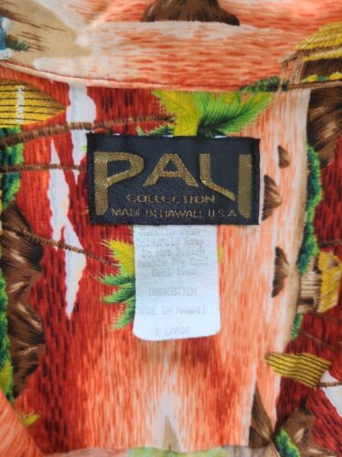 Vintage PALI Hemd Herren Größe XL Kurzarm Knopfleiste Baumwolle Hawaii Made in USA - Bild 3 von 6