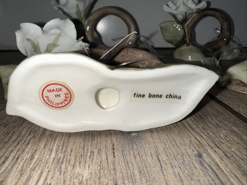 Weiße Rose Bone China Serviettenhalter 4 Stück Vintage New Old Stock von Hudson's - Bild 10 von 18