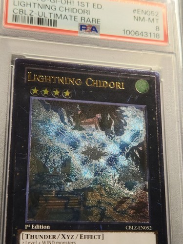 PSA 8 2013 YUGIOH CBLZ-EN052 LIGHTNING CHIDORI 1ST ULTIMATE RARE NEAR MINT-MINT - Picture 7 of 9