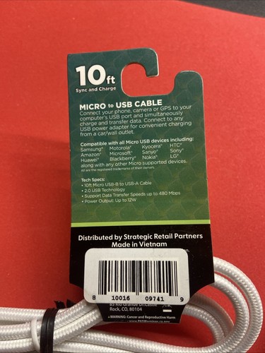 Cordzilla 10ft Sync And charge Micro to USB Cable - 第 2/3 張圖片