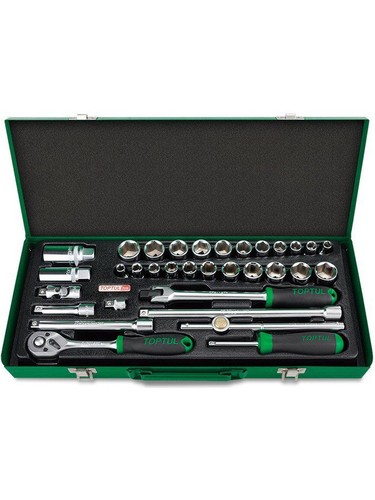 Toptul 33pcs 3/8 Drive 6 Point Socket Set Metric & SAE (GCAD3303) - Picture 1 of 12