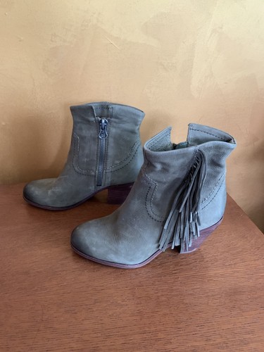 Sam Edelman Louie Ankle Boots Fringe Womens Size 7M Taupe Leather - Picture 4 of 8