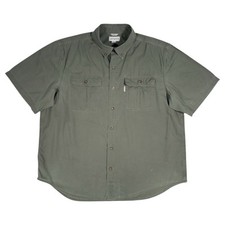 Carhartt Khaki Green Relaxed Fit Short Sleeve Canvas Work Shirt XL Workwear