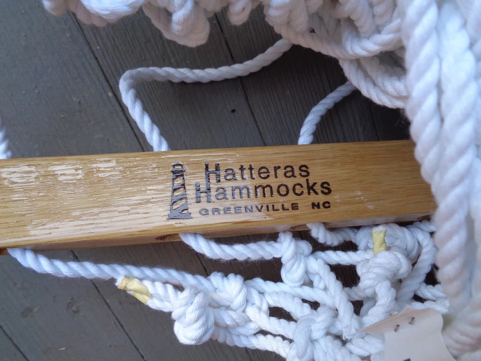 NOVAS redes Hatteras grandes rede de corda dura branca - Imagem 4 de 4