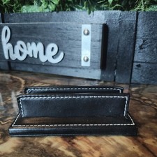 Coach Legacy Vintage Classic Black Leather Lozenge Stamped Business Card Holder