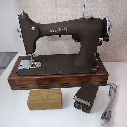 Vintage Graybar NSMCO Model R40 Nähmaschine UNGETESTET - Schnur fehlt USA 50er Jahre - Bild 7 von 24