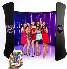 8'W x 8'H 360 Photo Booth Background Wall, Customizable LED Photobooth Backdrop