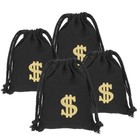 4 Pcs Canvas Drawstring Bags Dollar Party Favor Bags Storage Drawstring Pouches