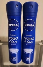 2 Nivea Protect  Care Non-irritating Deodorant Spray Women 48 Hr 5 Oz NEW