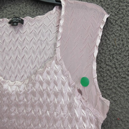 Vestido Komarov Para Mujer Pequeño Rosa Arrugado Plisado Asimétrico Dobladillo en Niveles Hecho en EE. UU. - Imagen 13 de 23