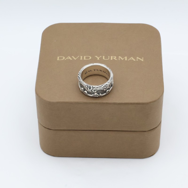 David Yurman Sterling Silver Waves Band Ring Size 7.5