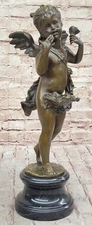 Art Nouveau Style Statue Sculpture Angel Art Deco Style Bronze Signed Artwork