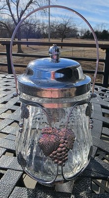 Ribbed Glass Candy Dish w/Metalwork Decorating The Outside & Music Box Lid