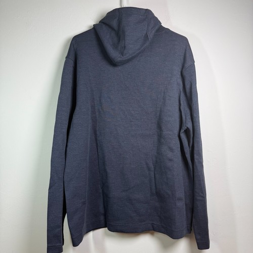 J Crew Authentic Fleece Hoodie Herren XL Langarm Wasserfallausschnitt Navy Blau Komfort - Bild 6 von 13