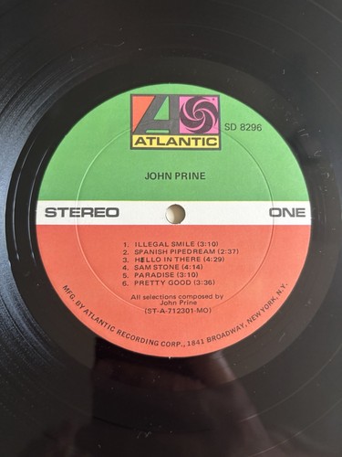 JOHN PRINE S/T Monarch Original Pressing 1974 SD8296 Vinyl LP Record - Picture 3 of 3