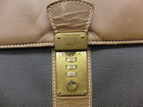 Luxury Dunhill Canvas & Leather Briefcase Bag With Code Lock and Zip Pocket - Picture 2 of 11