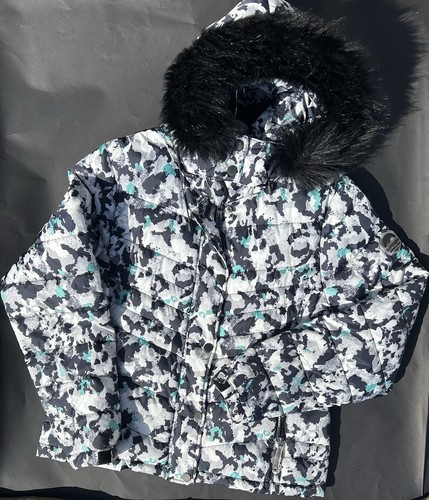 Superdry: Original Fuji Camouflage Coat with Faux Fur Trim Hood, Size 16 - Picture 6 of 13