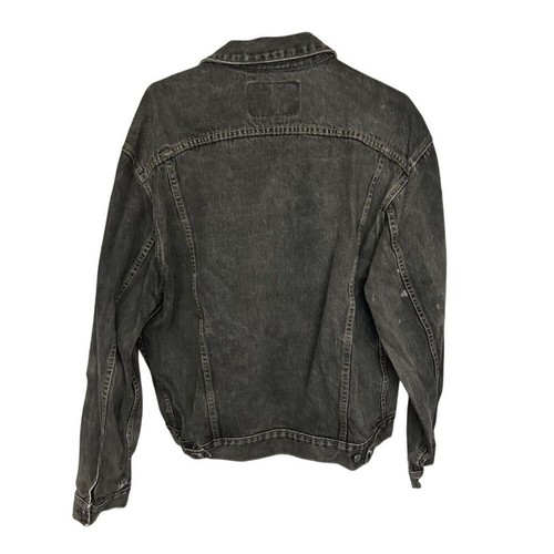 Vintage Guess Men's XL Acid Wash Denim Bomber Jacket Black - Picture 3 of 13