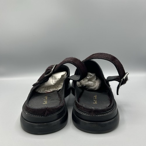 Paul Smith Burgundy Pony Hair Leather Slingback Clog Sandals UK 8 EU 42 US 9 - Picture 4 of 9