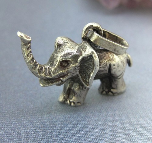 Vintage 835 Silver Elephant 3D Pendant