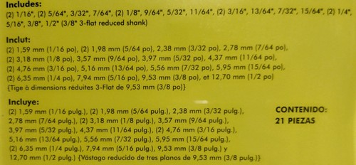 Ryobi 21 PC Titanium Coated Drill Bit Set A972102 Drill Bit Sizes 1/16" to 1/2" - Picture 2 of 2