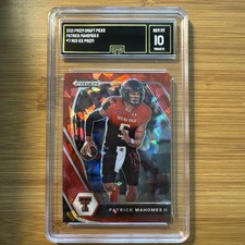 Patrick Mahomes 2021 Prizm Draft Picks RED ICE Prizm SP Graded GMA 10 Gem Mint