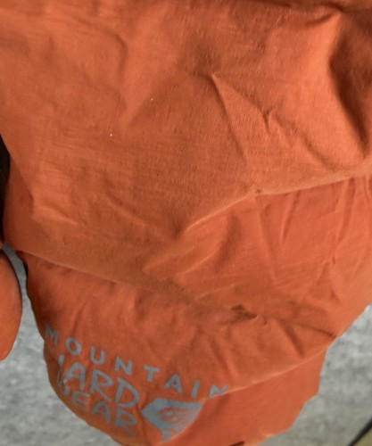 Mountain Hardware Jacket Mens 2XL Puffer Goose Down Lightweight Hooded Orange - Picture 8 of 9