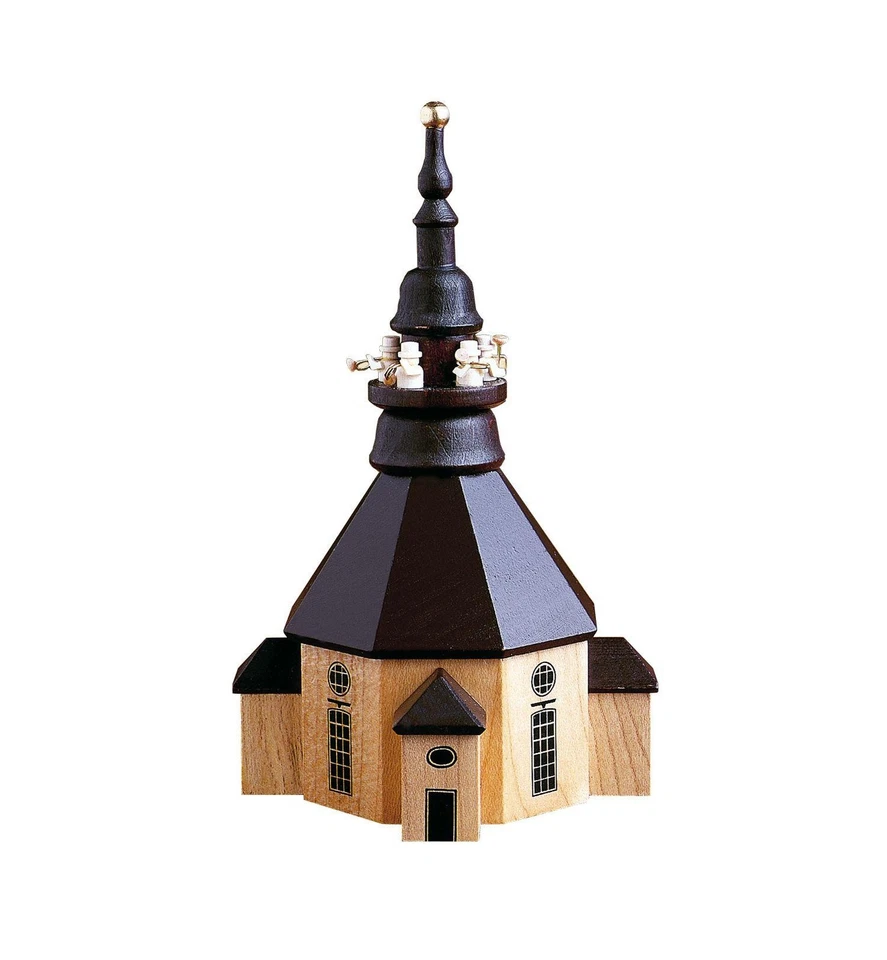 SPIELWARENMACHER GÜNTHER E.K. Kirche 14 cm Tischdeko Erzgebirge NEU Seiffen Weihnachten Holz natur