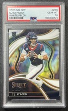 C.J. STROUD PSA 10 2023 PANINI SELECT #289 ROOKIE WHITE PRIZM CLUB 23/35 TEXANS