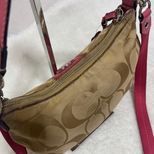 Coach Signature 2Way Shoulder Bag Accessory Pouch Used - Picture 9 of 12