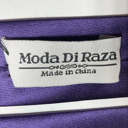 Moda Di Raza Vintage Skinny Mens Tie Purple Microfiber Satin Finish 1.625x60.5” - Picture 5 of 8