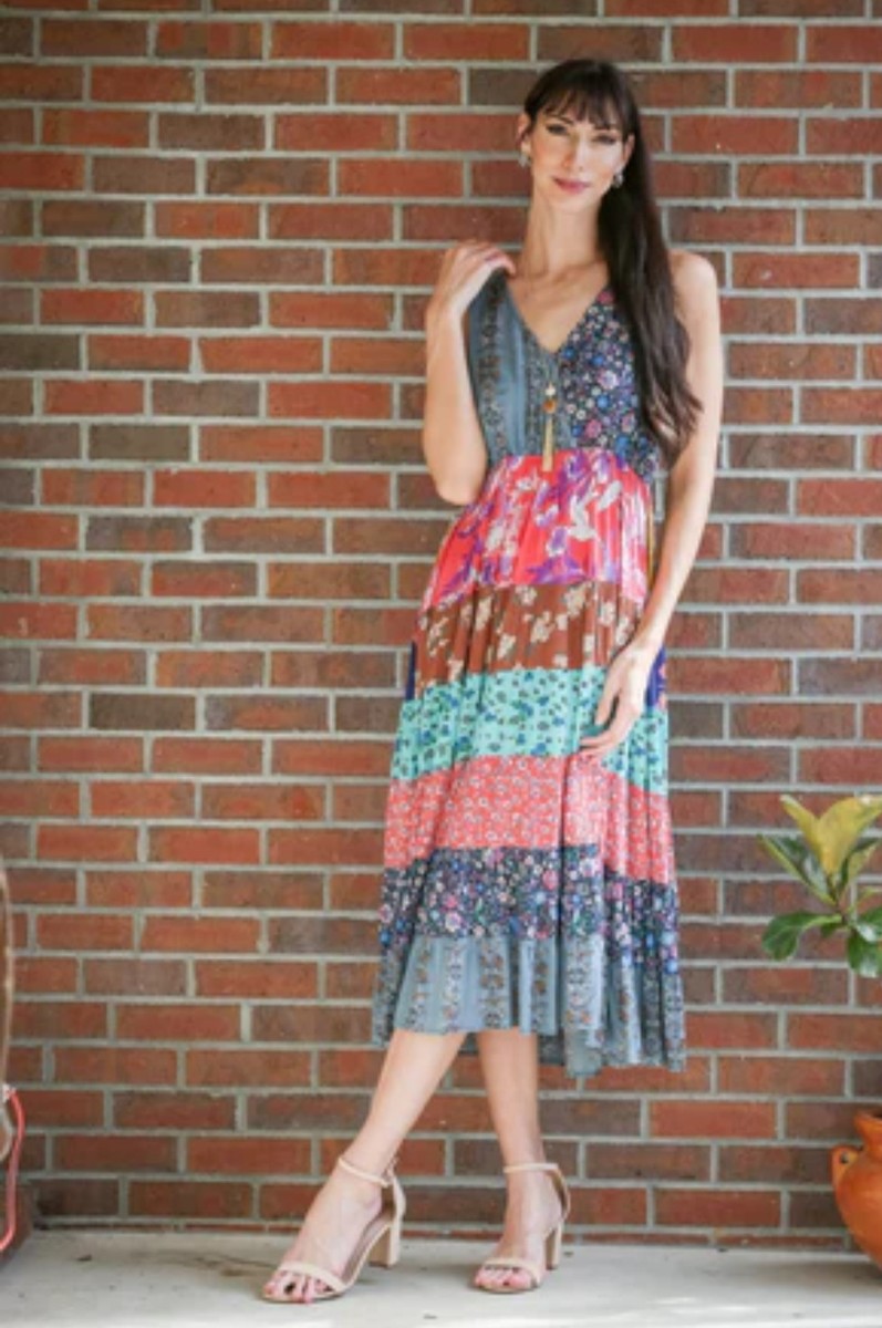 hippie boho summer dresses Sacred Threads Maxi Dress Floral Festival Size S/M Women's size:32 take one of your maxi clothes Elegant princess-style 18th birthday