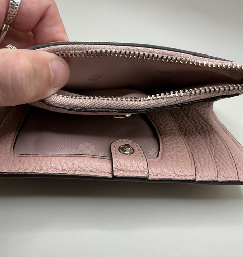 Rare Vintage Kate Spade Pink Pebbled Leather Credit Card ID Window Bifold Wallet - Picture 4 of 4